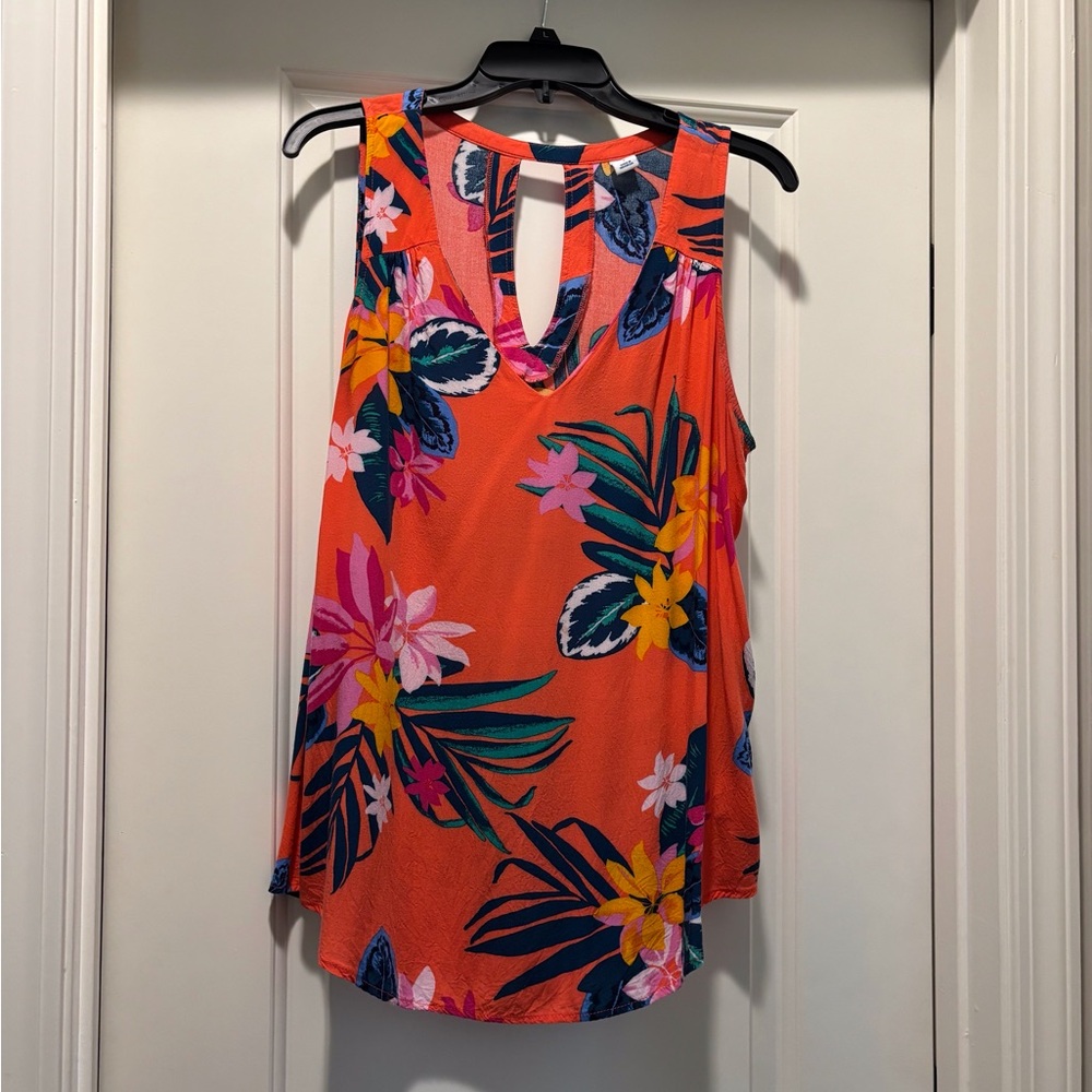 Old Navy Floral Tank Top - Orange, Pink, Yellow, Blue